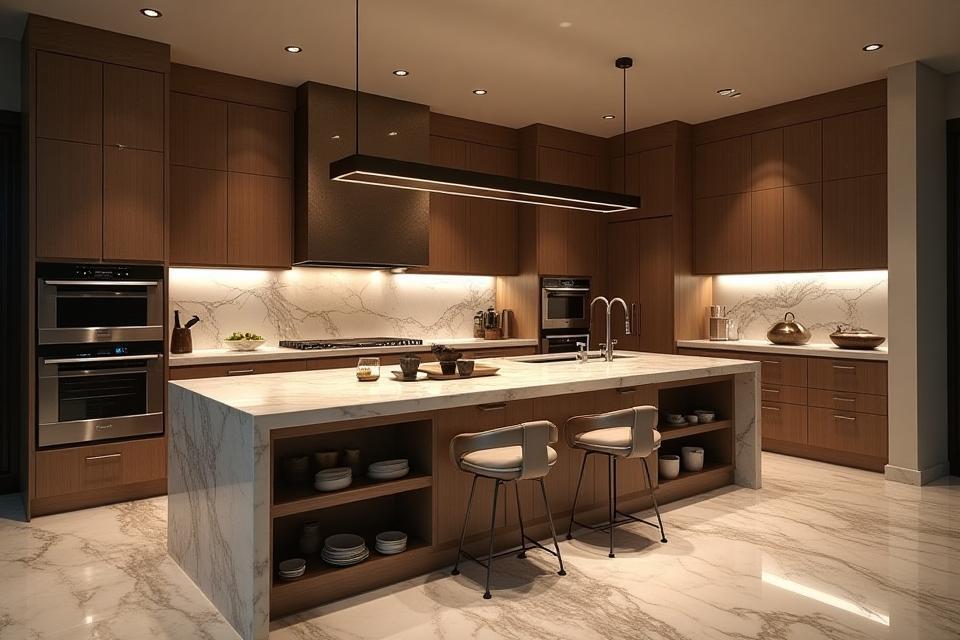 Completed luxury kitchen project with high-end finishes