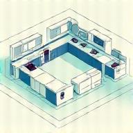 Illustration of a modular kitchen layout